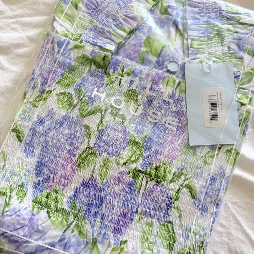Hill House The Elizabeth Nap Dress Blue Hydrangea cotton Size M